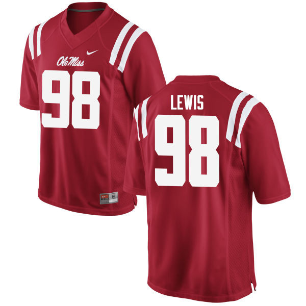 Ole Miss Rebels #98 John Lewis College Football Jerseys Sale-Red